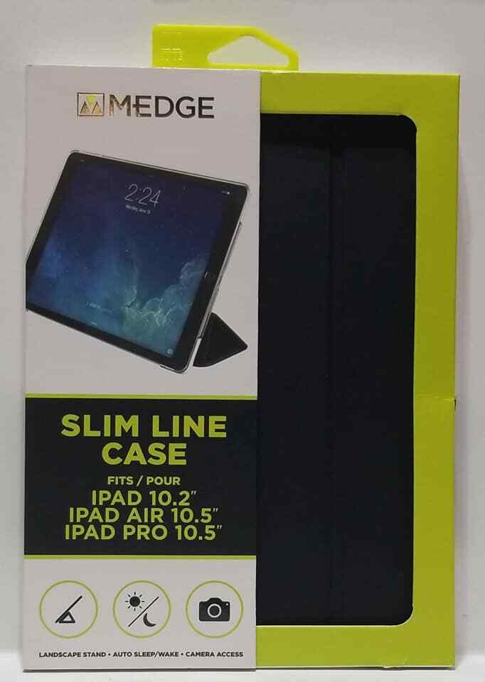 Medge  Slim Line Case Fits Ipad 10.2" Ipad Air 10.5" Ipad Pro 10.5" (LOC BK-BD)