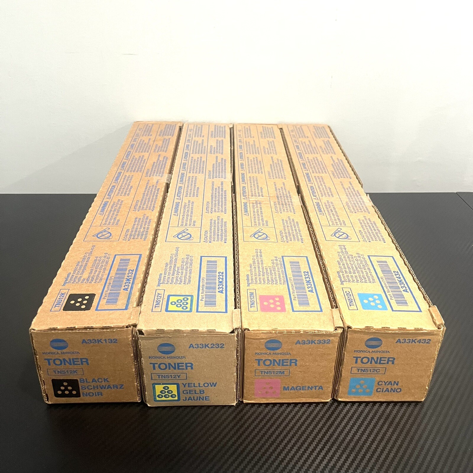 Konica Minolta TN512 Set Y,M,C,K Standard Yield Toner Cartridge BizHub C454, 