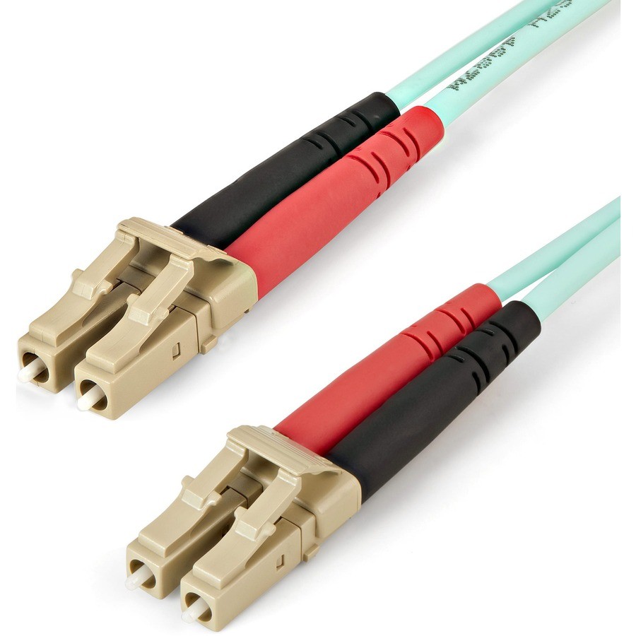 StarTech 2m 100Gb 50/125 LSZH OM4 Duplex Multimode Fiber Optic Cable - Aqua