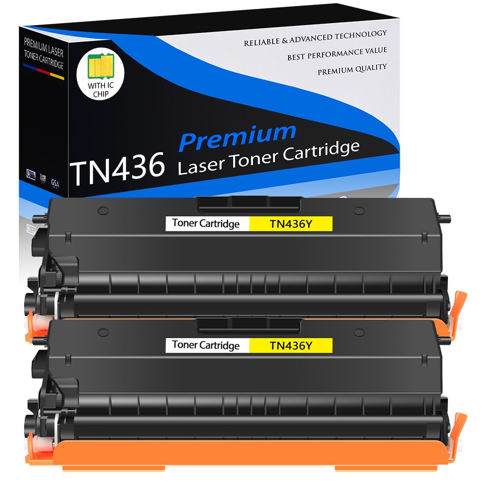 2PK TN436 Yellow Toner for Brother TN436 HL-L8360CDW MFC-L8900CDW MFC-L9570CDW