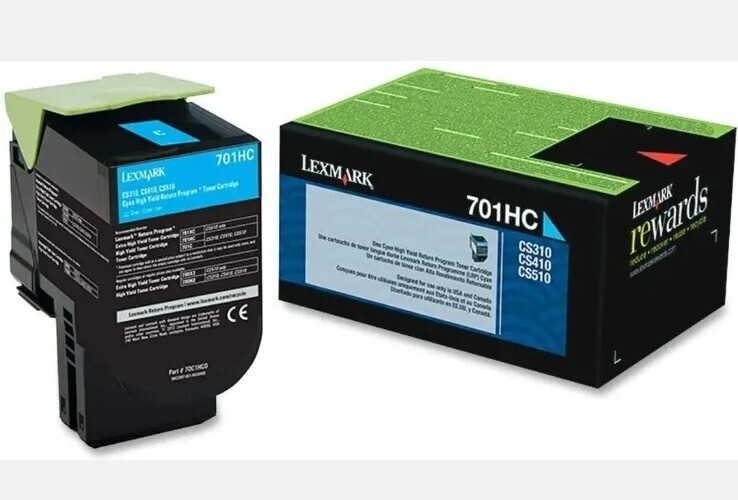Lexmark 701HC / 70C1HC0 Cyan High-Yield Toner 3,000 Pages-Yield Brand New Sealed