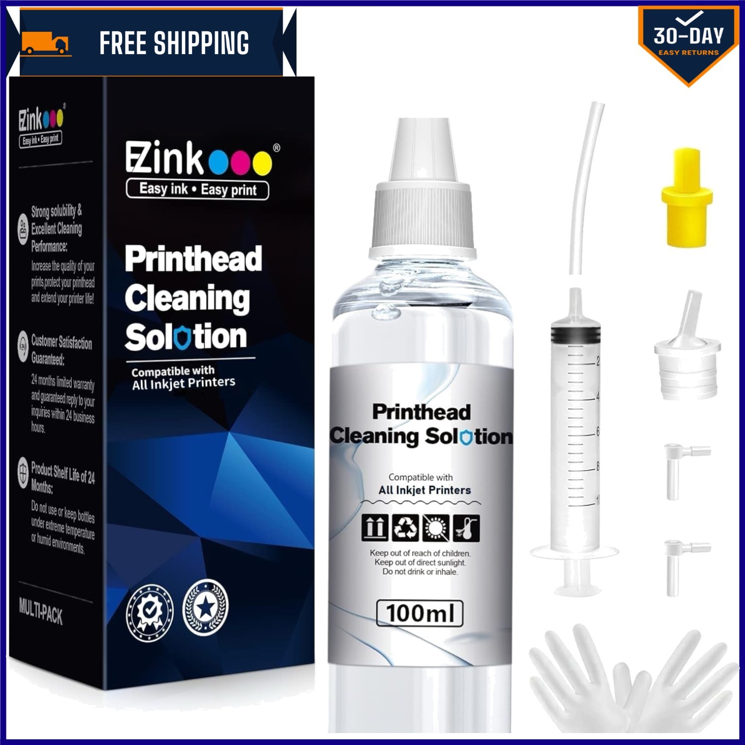 Complete Printhead Cleaning Solution 100ML for Epson/HP/Canon/Brother Printers