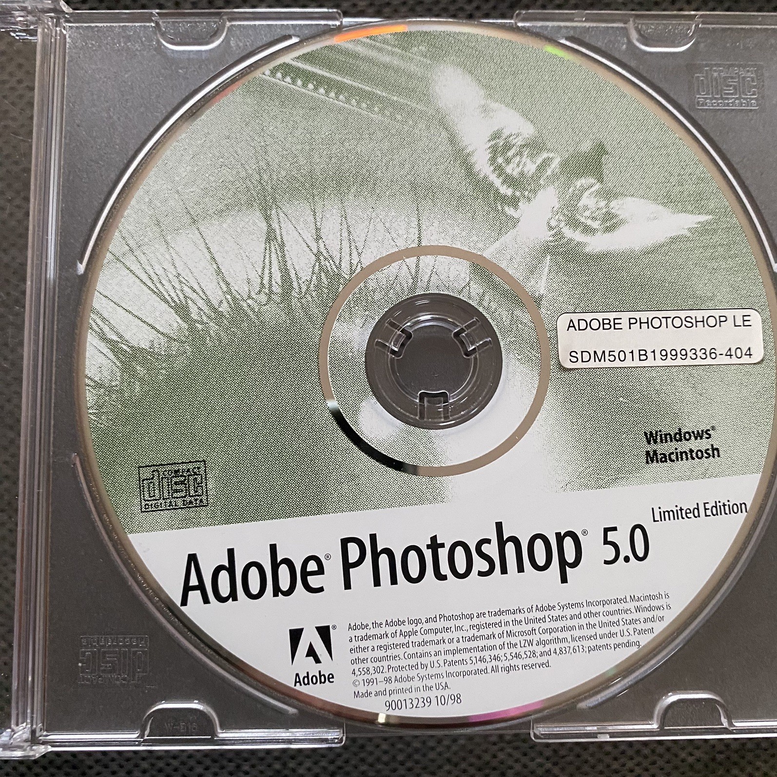 Ad0be Photoshop 5.0 Limited Edition Disc CD ROM Windows Macintosh