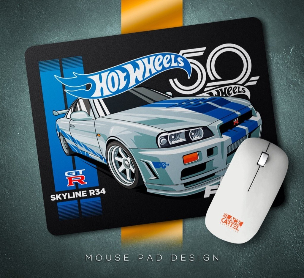 MOUSE PAD GAMING HOTWHEELS CAR DESIGN-(Non-slip rubber base)- 
