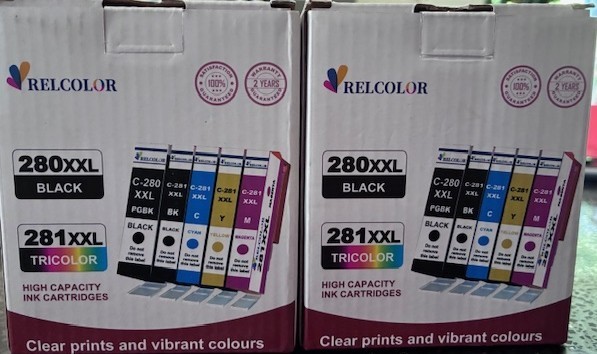 RELCOLOR 280XXL 281XXL CANON TRICOLOR INK CARTRIDGE 2 PACK (5 EA PACK) BRAND NEW