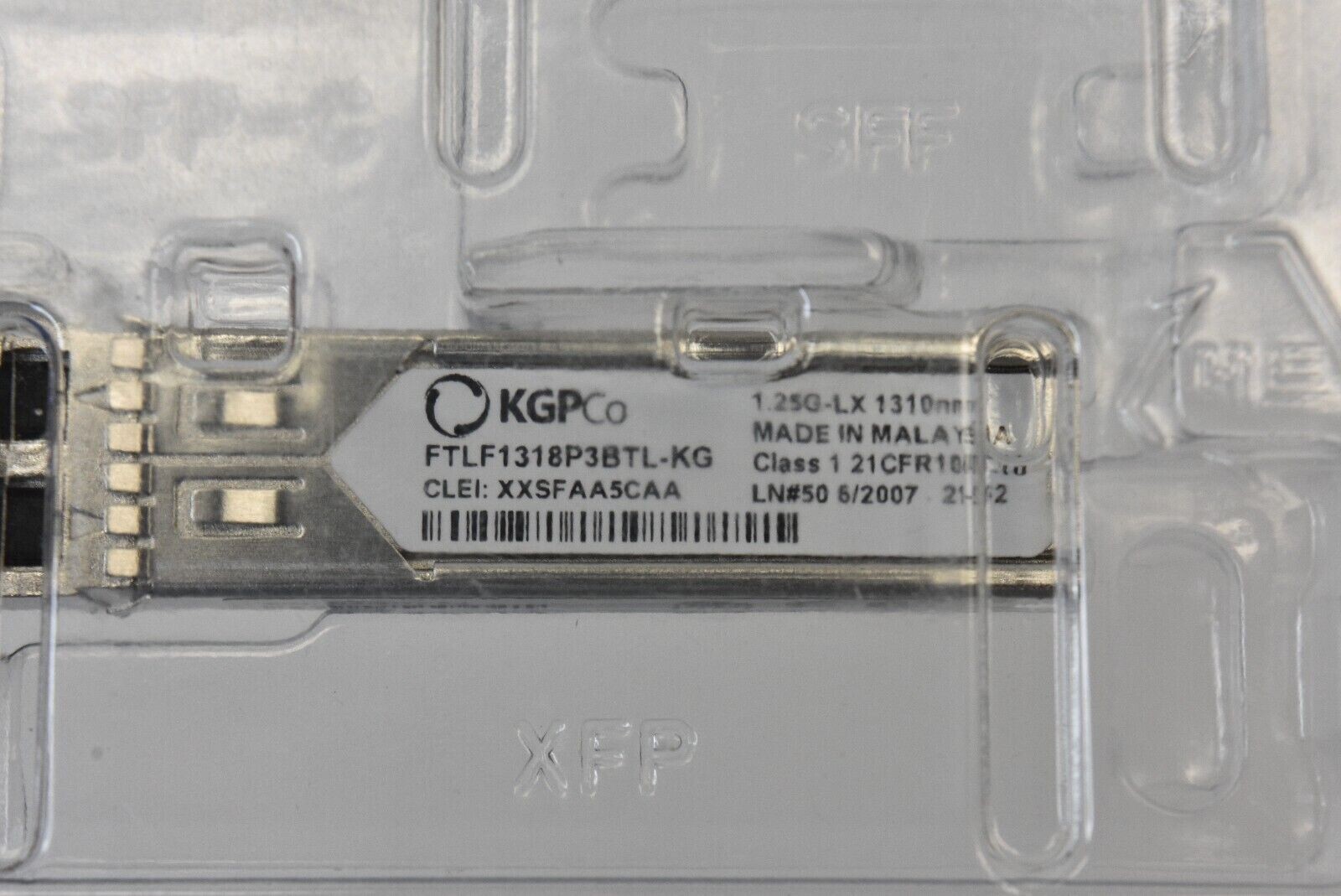 KGPCo FTLF1318P3BTL-KG 1.25G-LX 1310nm 10KM SFP Transceiver Unit - Brand New
