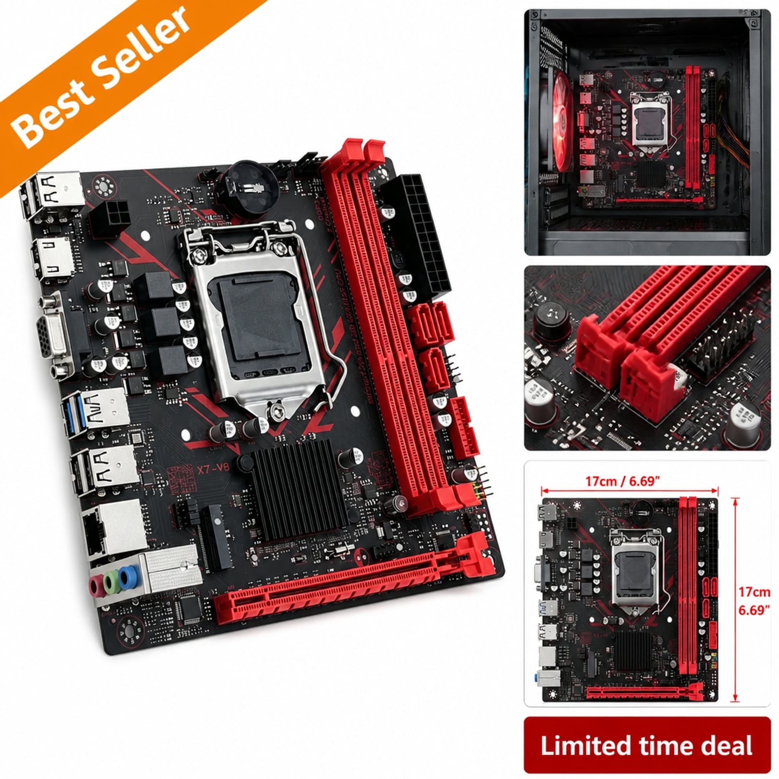 Mini ITX Motherboard LGA 1155 DDR3 Dual Channel NVMe M.2 USB 3.0 TPM 16GB