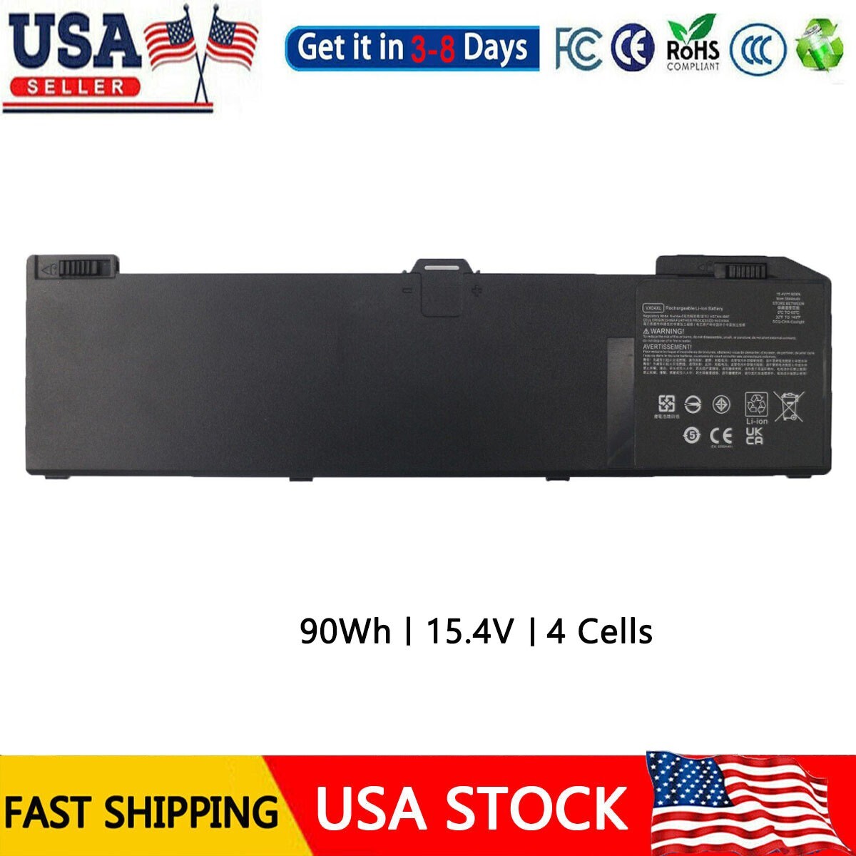 ✅VX04XL battery for HP ZBook 15 Workstation G5 G6 HSN-Q13C L05766-855 90Wh 15.4V