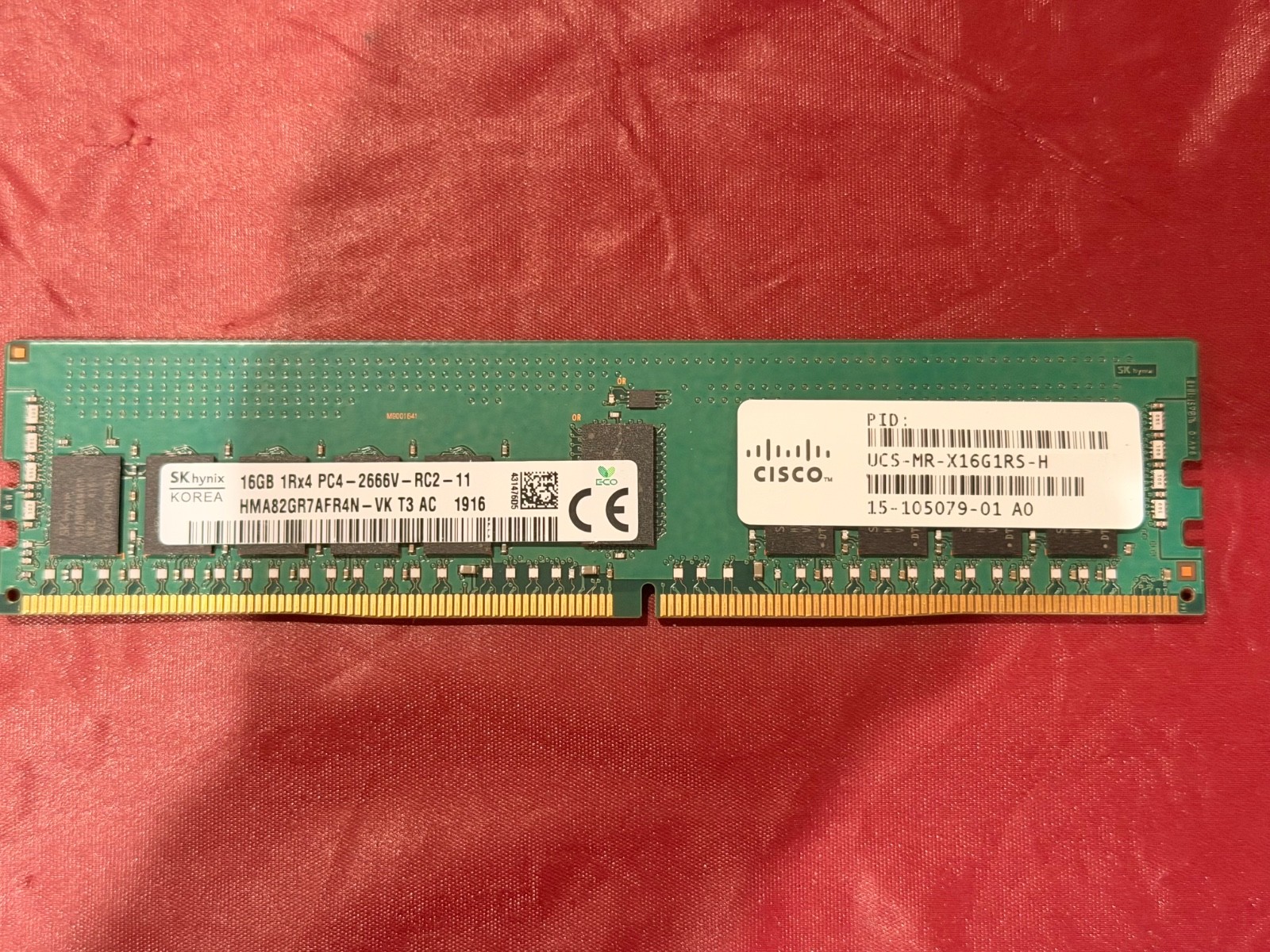 16GB SK Hynix HMA82GR7AFR4N-VK 1RX4 DDR4 PC4-2666V ECC Cisco UCS-MR-X16G1RS-H