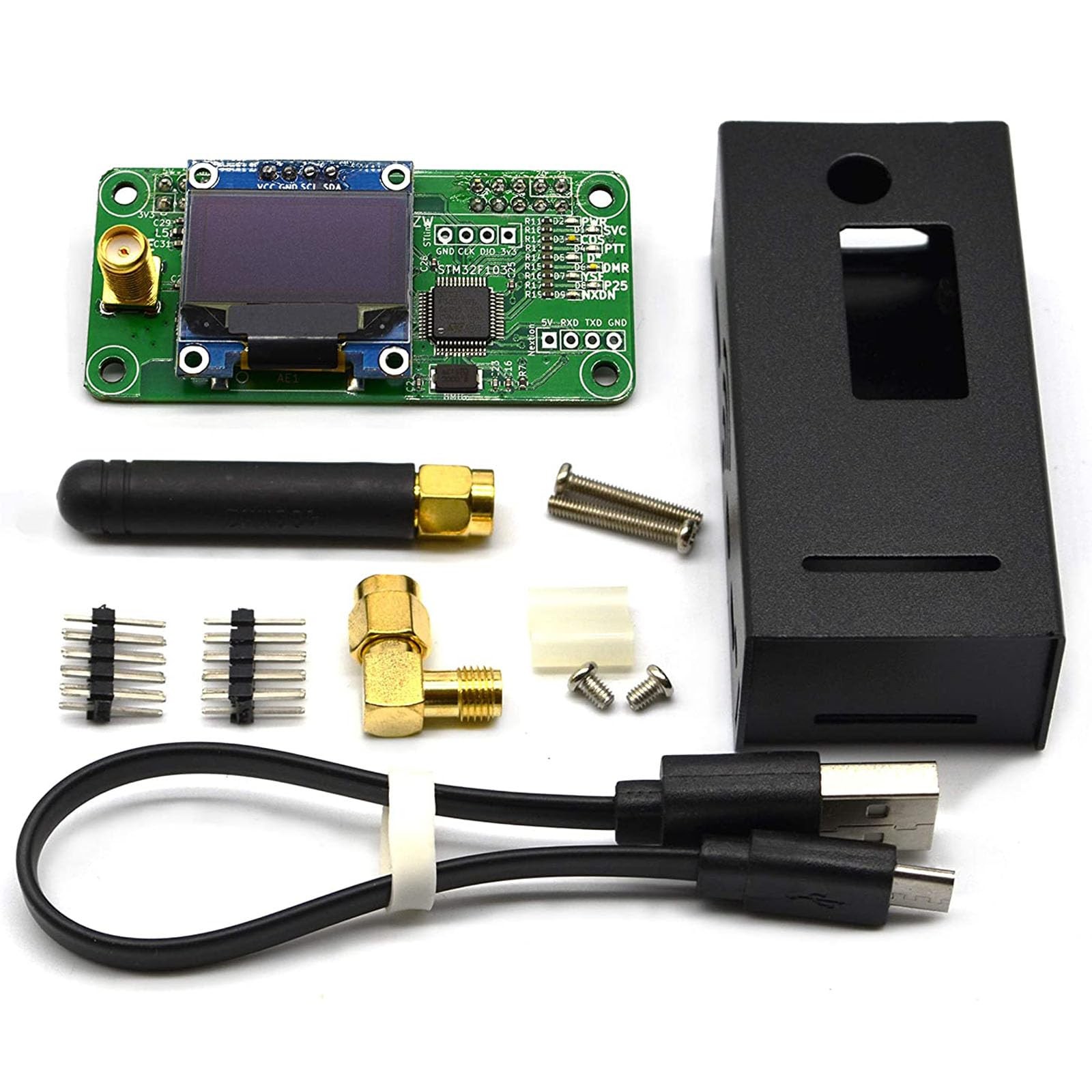 MMDVM Hotspot Hat Board(V1.5.2) with UHF 433MHz Antenna OLED Display Aluminiu...