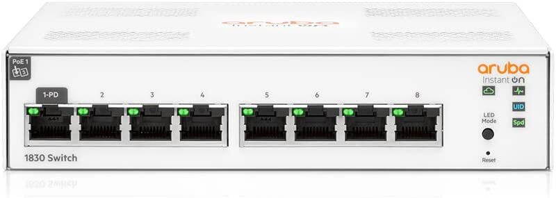 HPE Instant On 1830 8-Port Gb Smart Switch | Fanless | US Cord  JL810A#ABA
