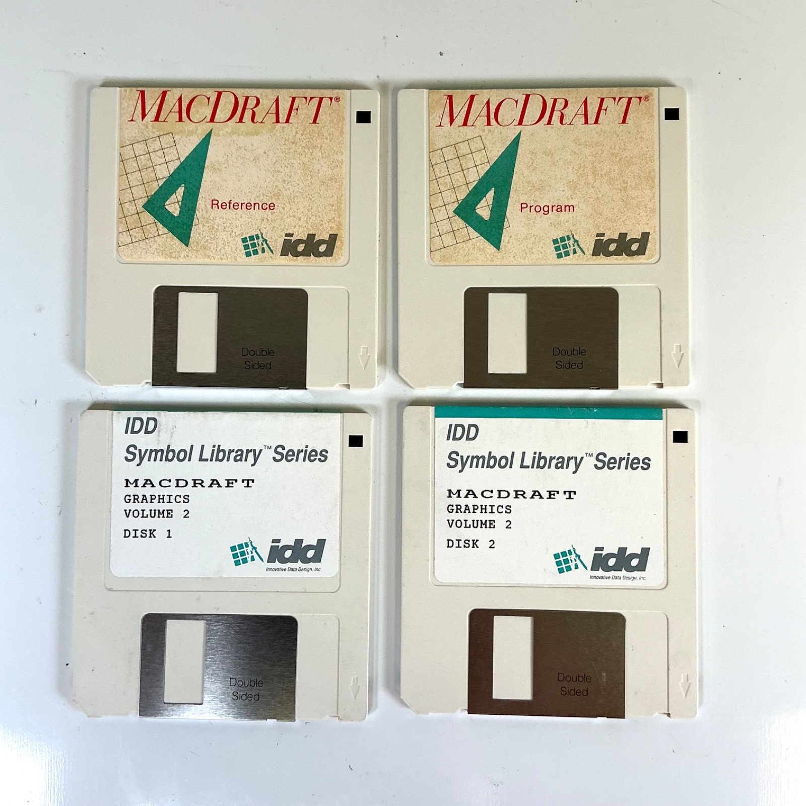 Vintage MacDraft Apple Software Floppy Disks Innovative Data Design IDD Set of 4