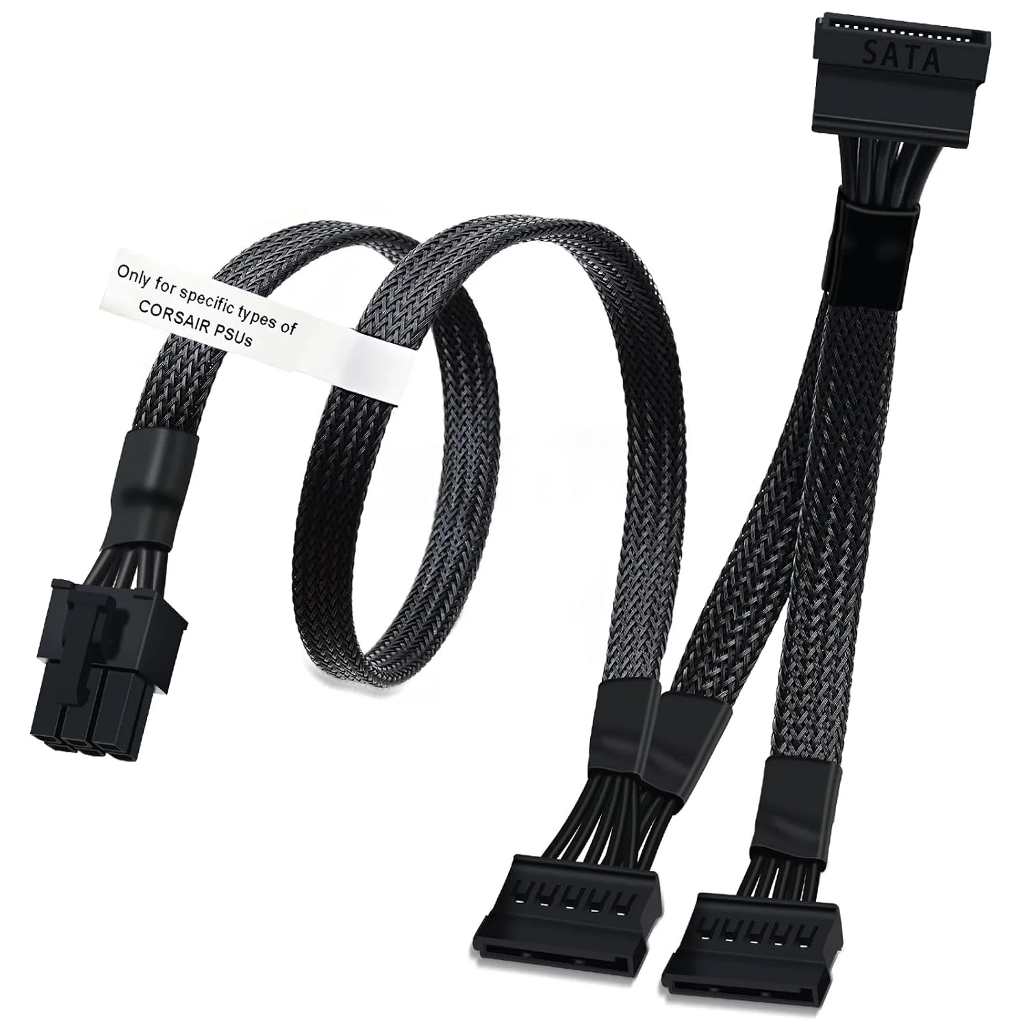 COMeap SATA Power Cable for Corsair PSUs, 6 Pin to 3X 15 Pin SATA Hard Drive Pow