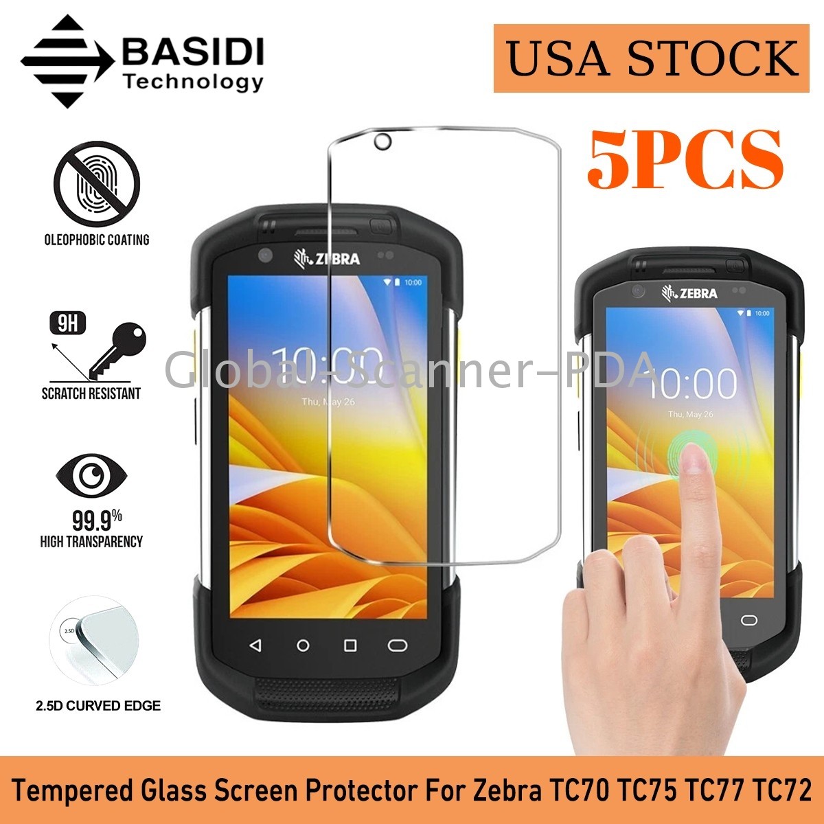 🔥5-PACK Tempered Glass Screen Protector For Zebra TC70 TC72 TC75 TC77 70X US🔥