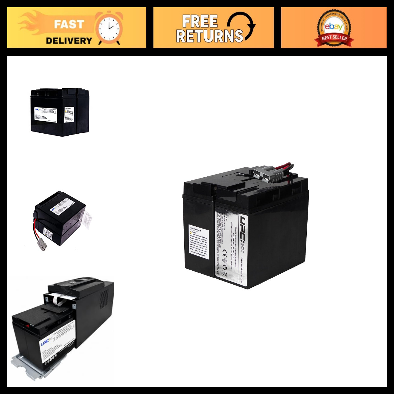 Replacement Battery Cartridge for Smart-UPS 1500VA, RBC7-UPC Compatible, High Ca