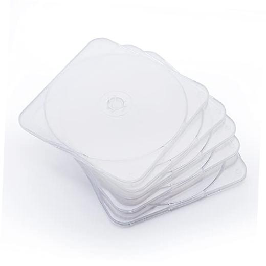 25 Pack Ultra Slim Clear Transparent Square Shaped CD and DVD Disc Clam Shell
