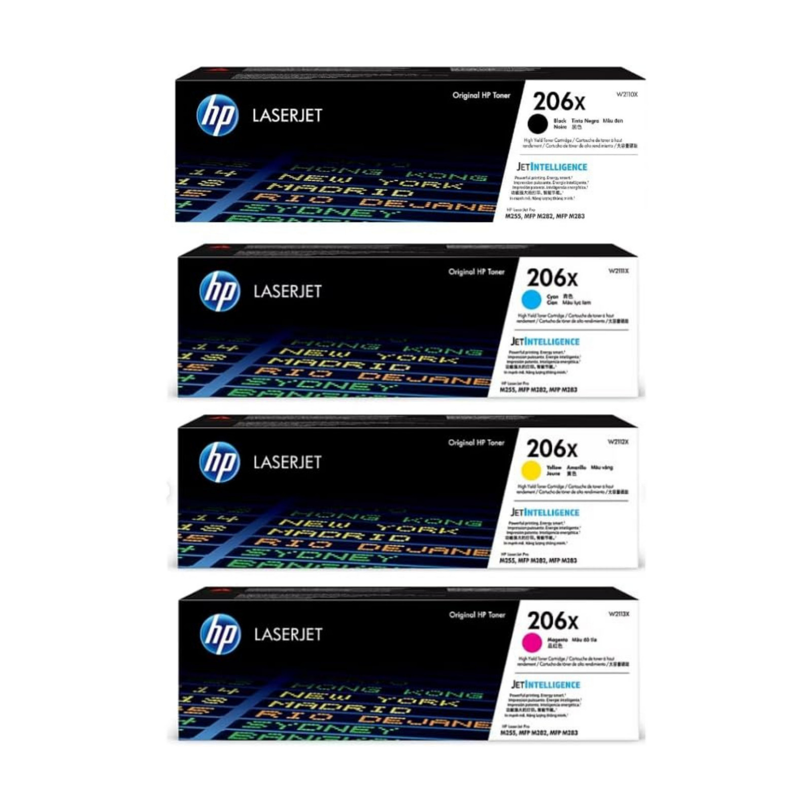 OEM HP 206X Black Cyan Magenta Yellow Toner Cartridge Set W2110X Genuine