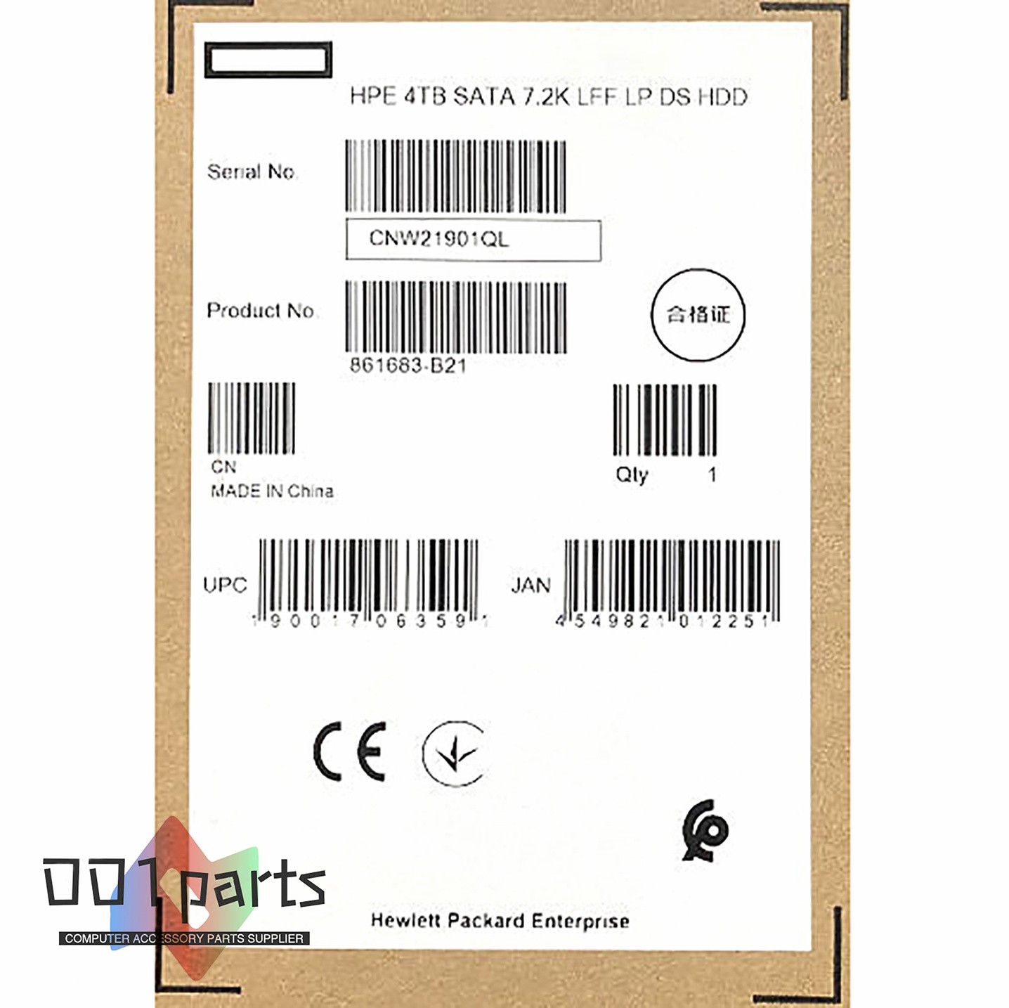 New HPE SC Midline HDD Hard Drive 861683-B21 862133-001 4TB 7.2K SATA 6G 3.5"