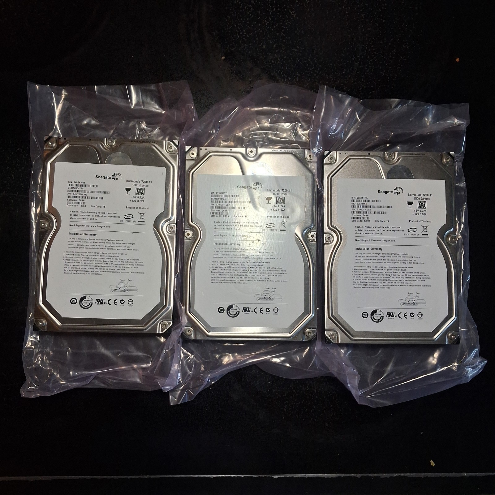 Seagate Barracuda 7200.11 1500 Gbytes (Lot Of 3)
