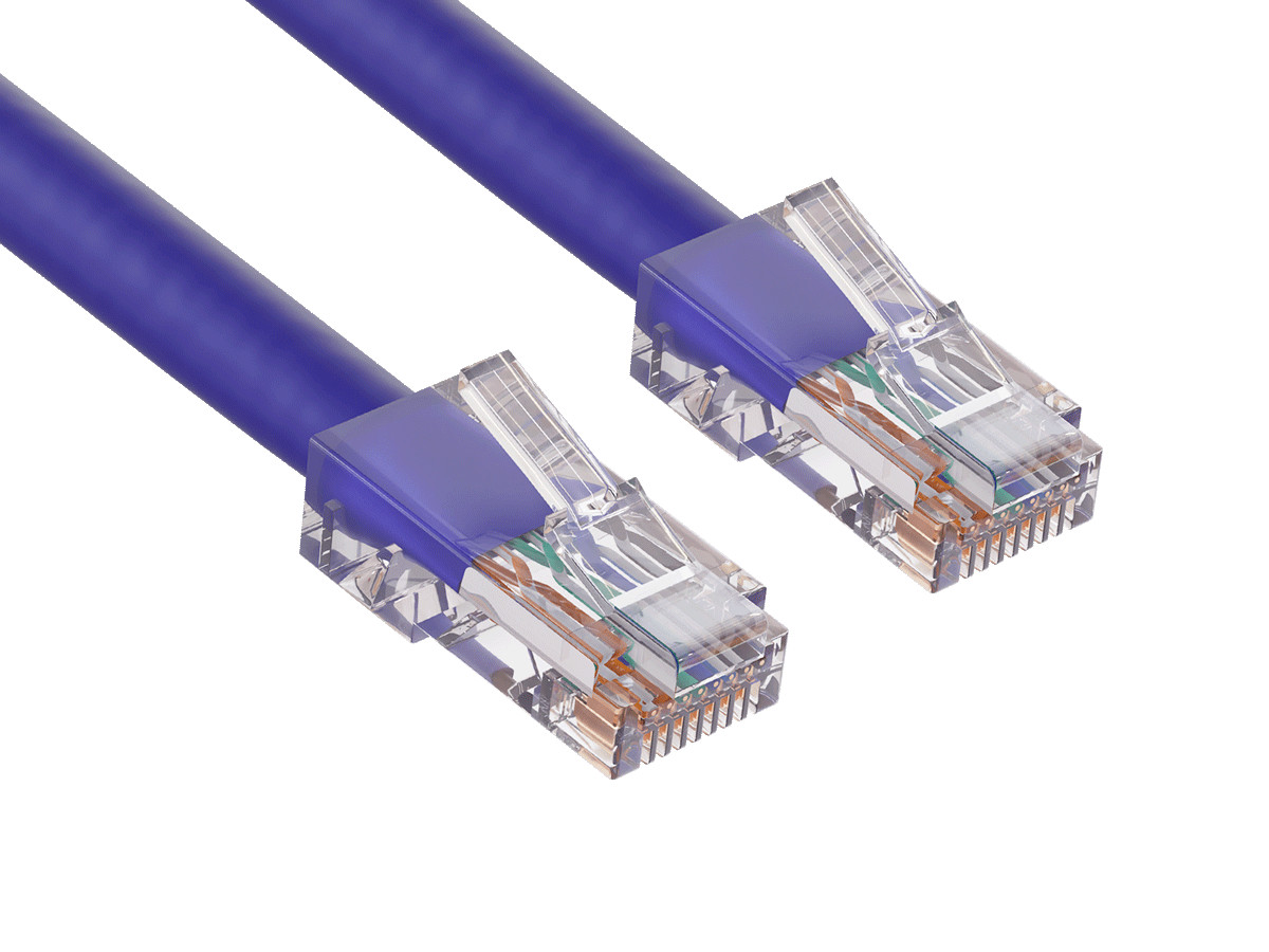 100ft Cat6 UTP Non-Booted Ethernet Network Patch Cable 24AWG Bare Copper, Purple