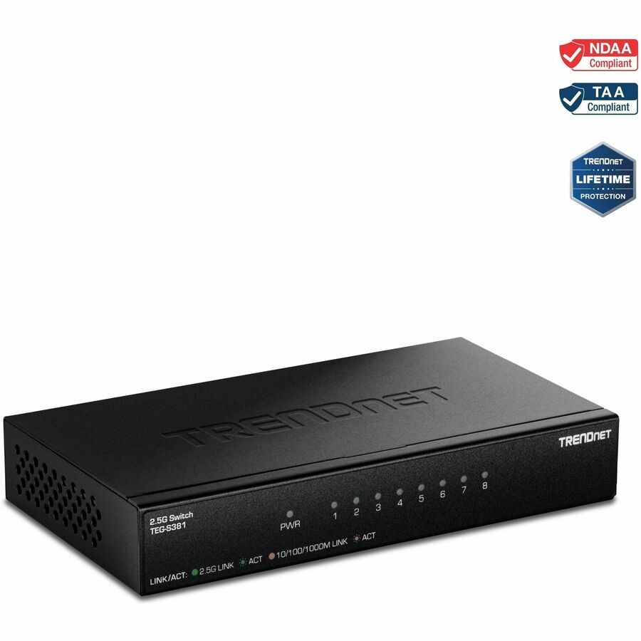 TRENDnet 8-Port 2.5Gb Switch TEG-S381 8 x 2.5G RJ45 Ports 40Gbps Switching