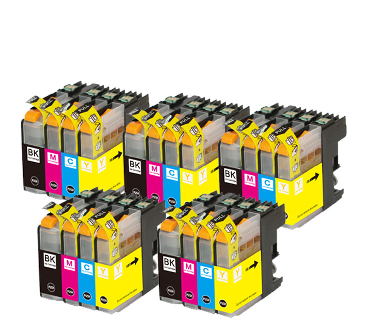 20 PK Quality Ink Set w/ Chip fits Brother LC101 LC103 MFC J650DW J875DW J870DW