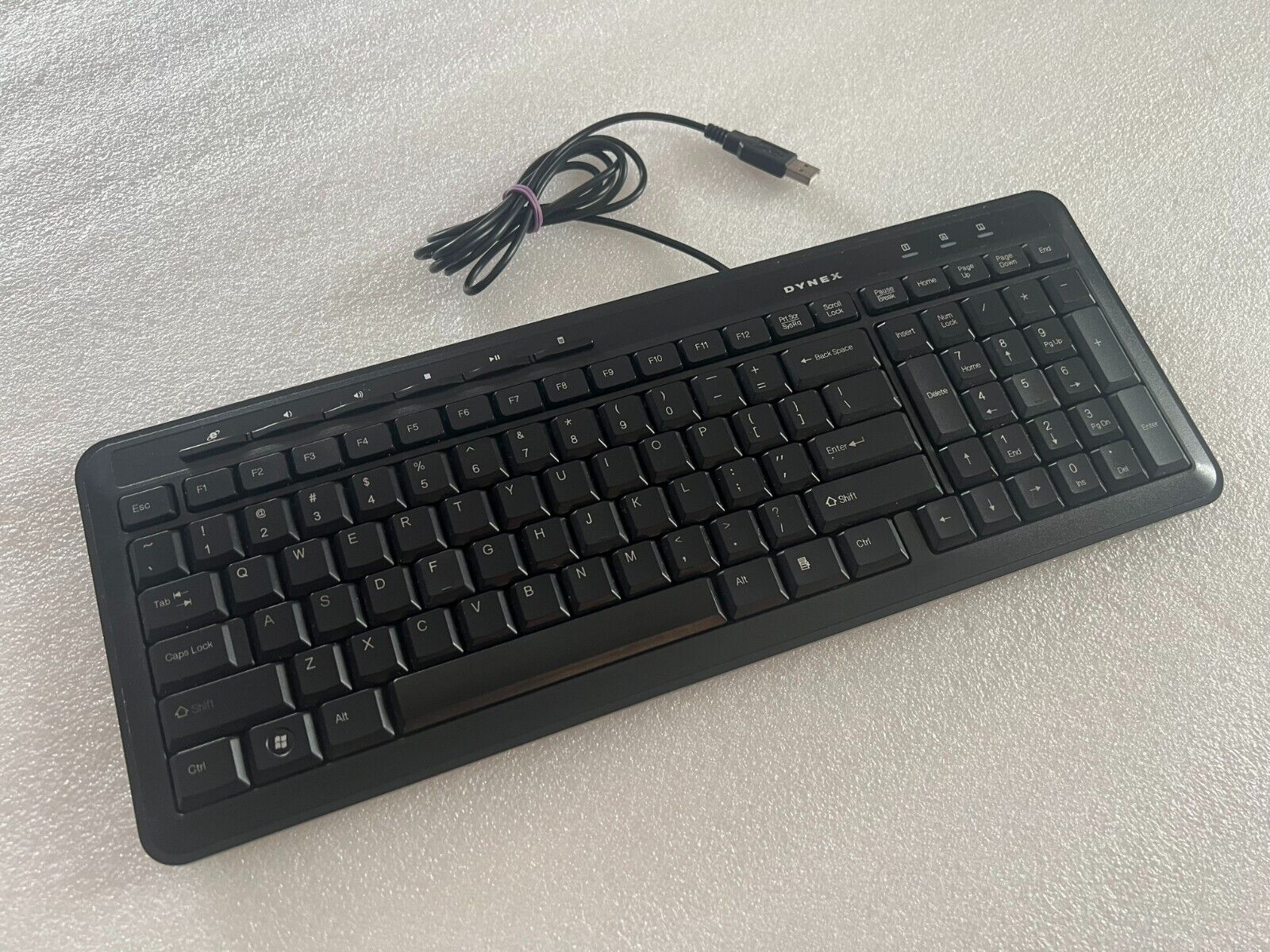 LIKE ITS NEW Dynex DX-WKBDSL Keyboard USB Wired Computer Black Slim Desktop