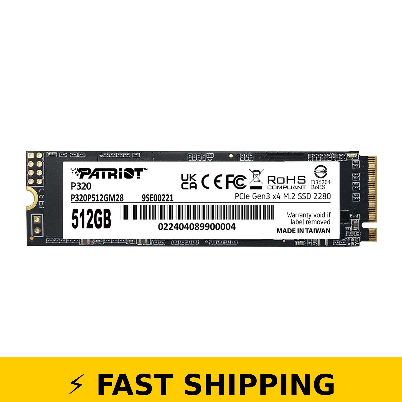 Patriot Memory P320 512GB NVMe M.2 Internal SSD - High Speed