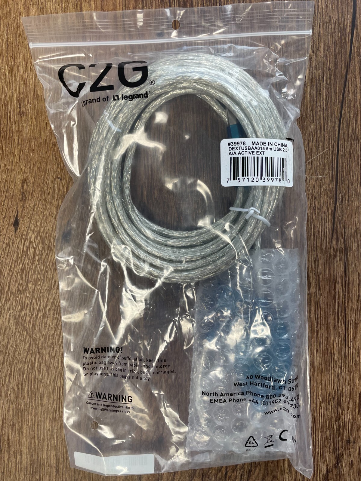 C2G 16ft USB 2.0 A/A Active Extension Cable, #39978