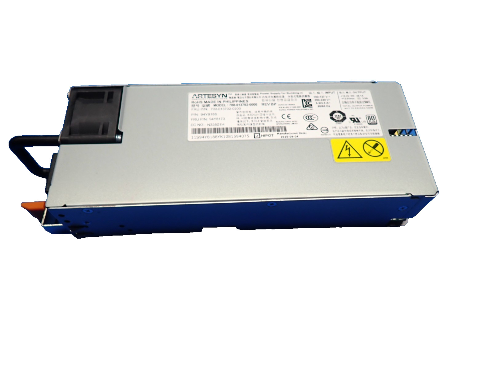 IBM 94Y8173 550W High Efficiency Platinum AC Power Supply Artesyn 700-013702-000