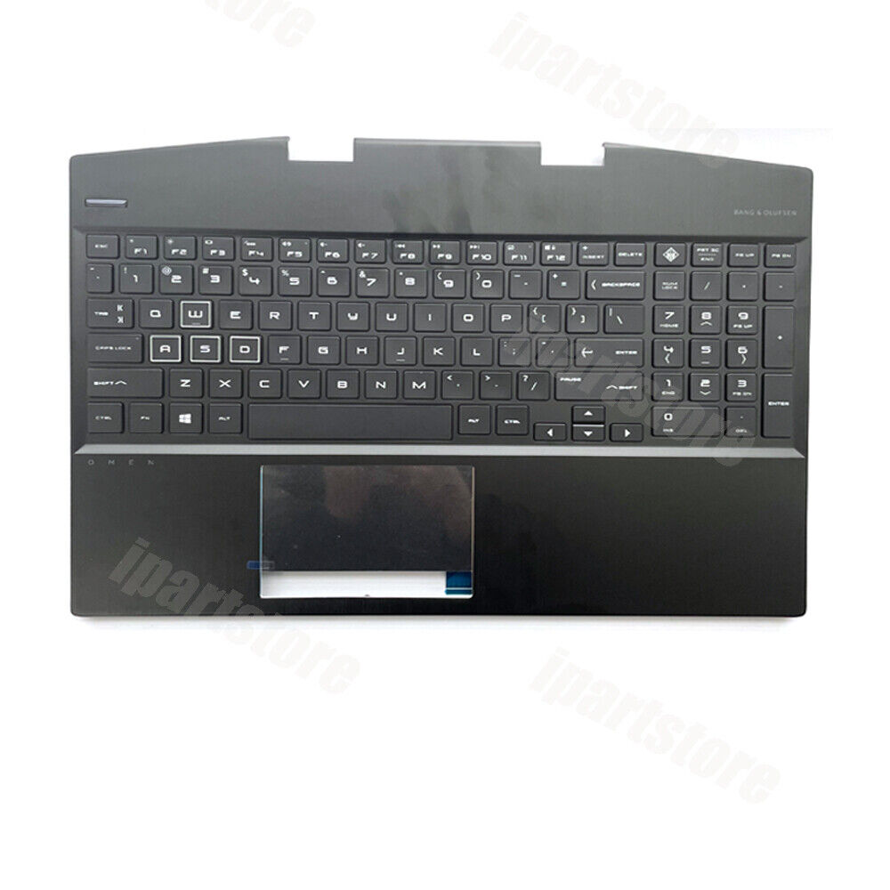 New For HP Omen 15-DH 15.6''Palmrest Backlit Keyboard Non-Touchpad White/Red US
