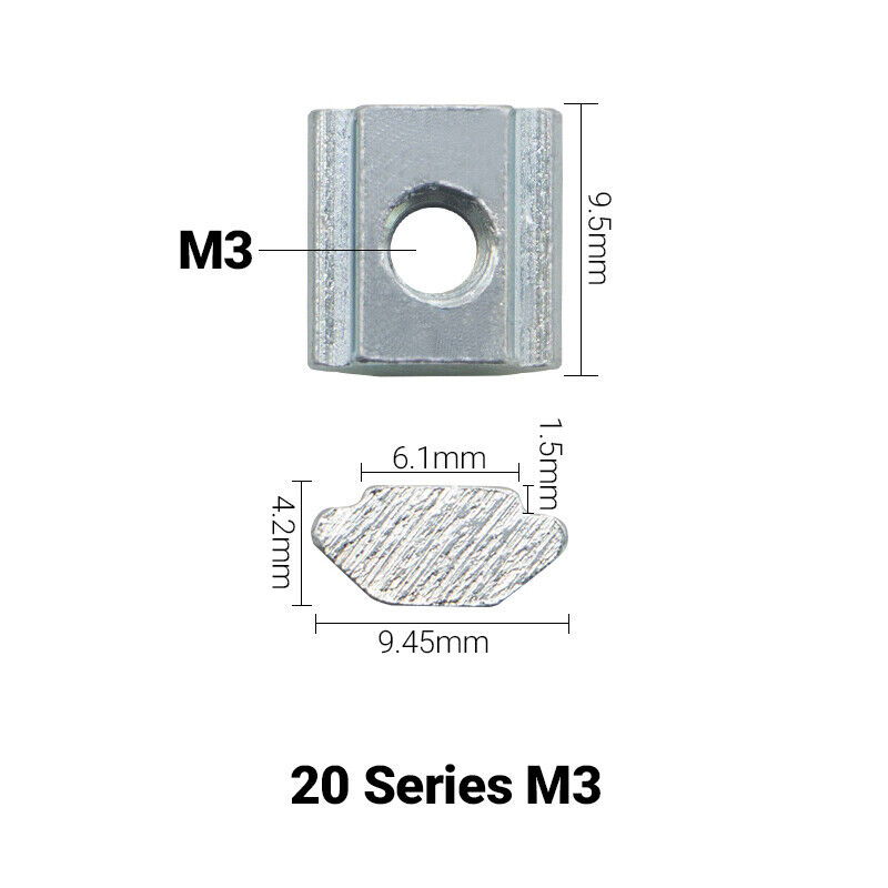 20PCS Sliding T Nut M3 M4 M5 M6 M8 M10 for 20|30|40|45 Series Aluminum Profile