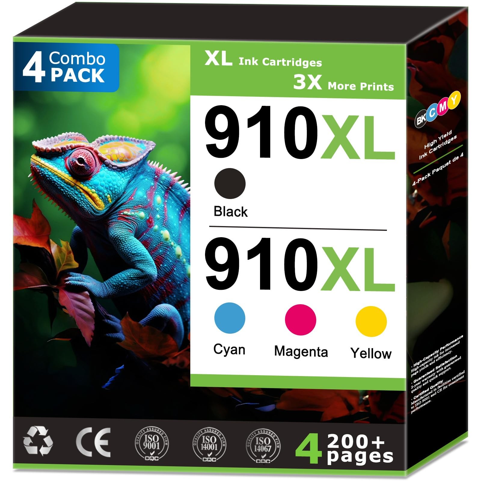 910XL Ink Cartridges Black and Color Combo Pack for HP 910XL OfficeJet 8010