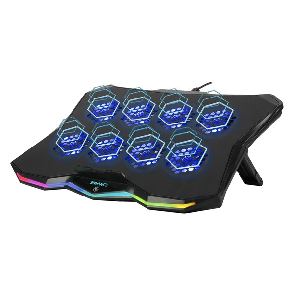 Enhance Eninc83100Bkws Infiltrate 3 Rgb Gaming Laptop Cooler With 8 Fans, Usb H