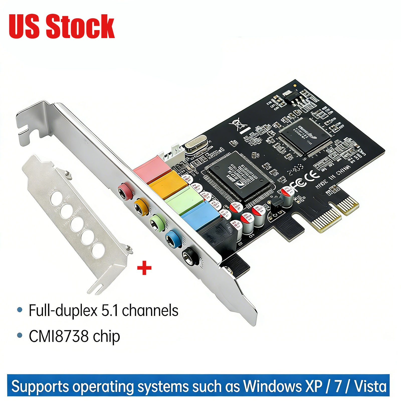 CMI8738 5.1ch PCIe Sound Card w/ Low Profile Bracket - US Stock
