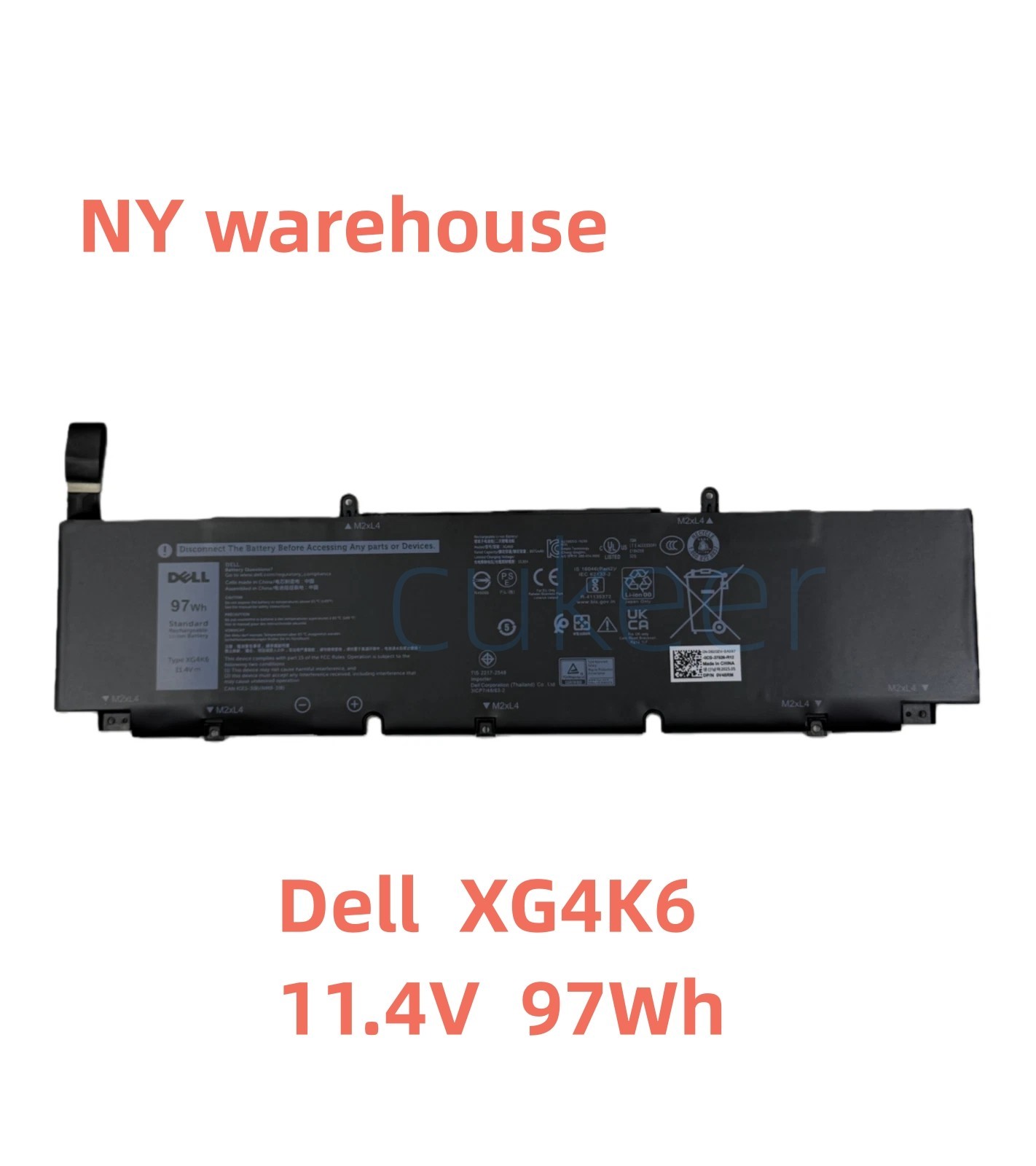 XG4K6 Battery Dell XPS 17 9700 9720 9730 Precision 5750 5760 5770 F8CPG 01RR3