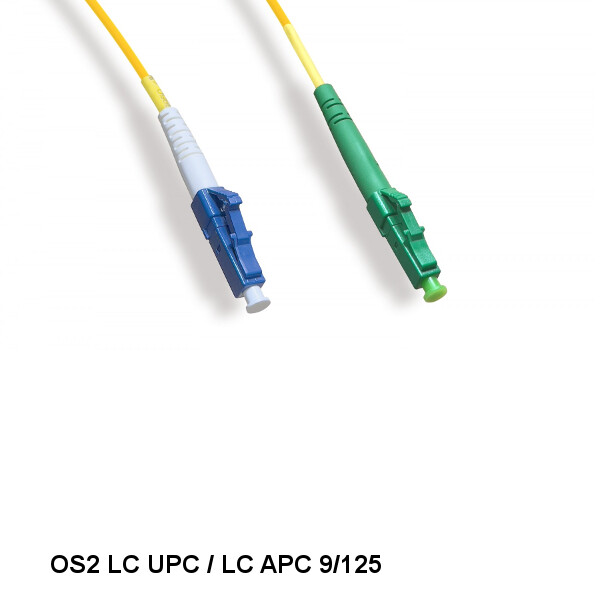 Kentek 1m LC UPC/ LC APC OS2 9 /125 Simplex Single-Mode Fiber Patch Cord