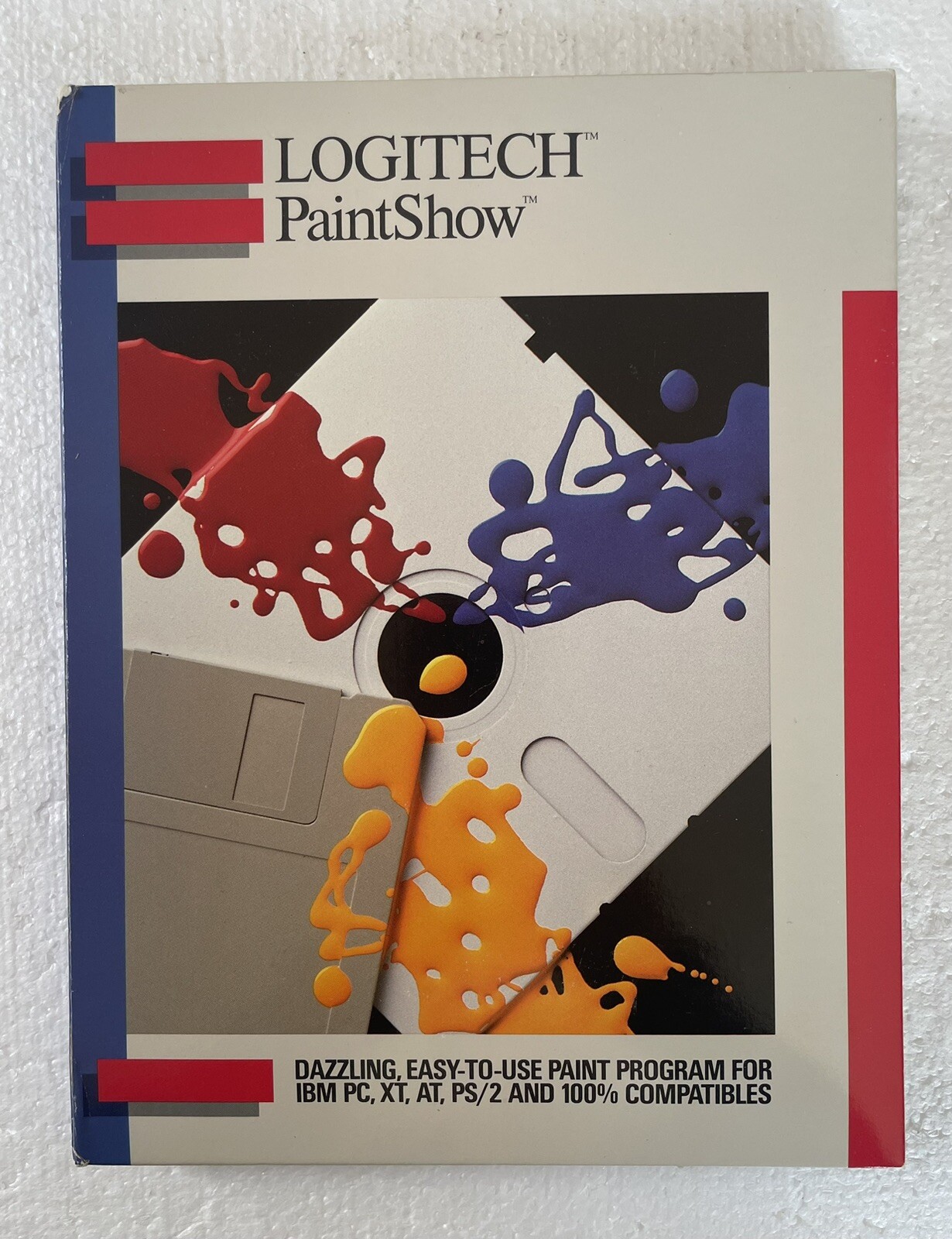Logitech PaintShow 1988 Vintage Software Manual 5.25 Two Disk IBM DOS 2.0 No 3.5