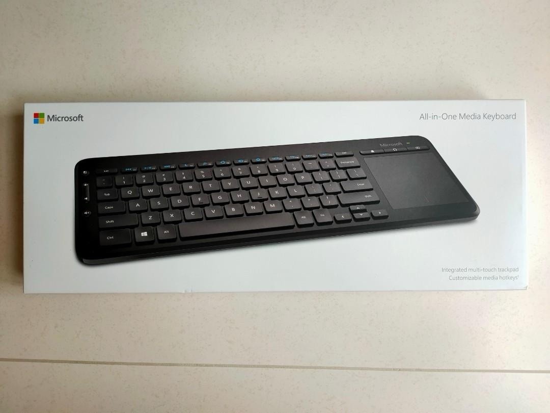 Microsoft All-in-One Wireless Media Keyboard w/Track Pad, Model: 1632 1496 (NEW)