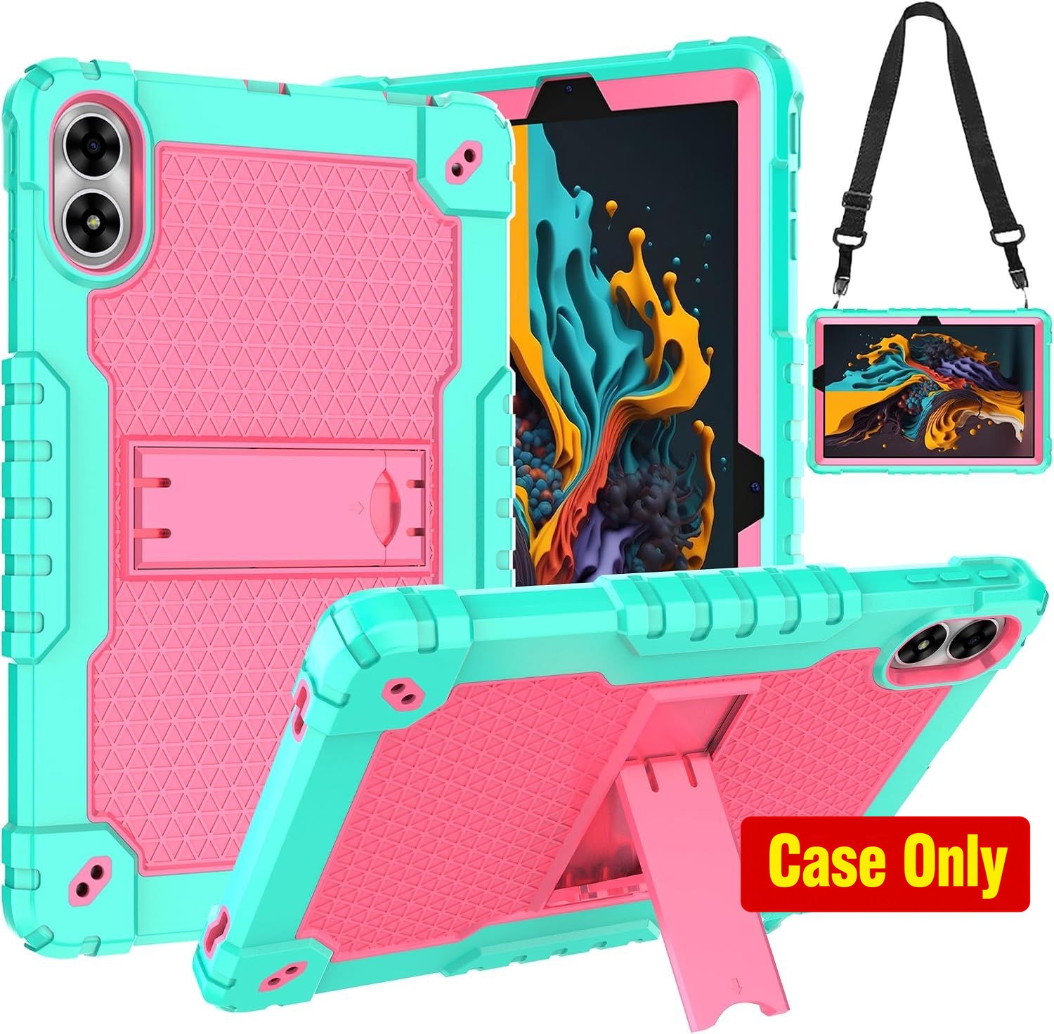Case for UMIDIGI G3 Tab Ultra 10.1 Tablet, Built-in Stand, Shoulder Strap, Green