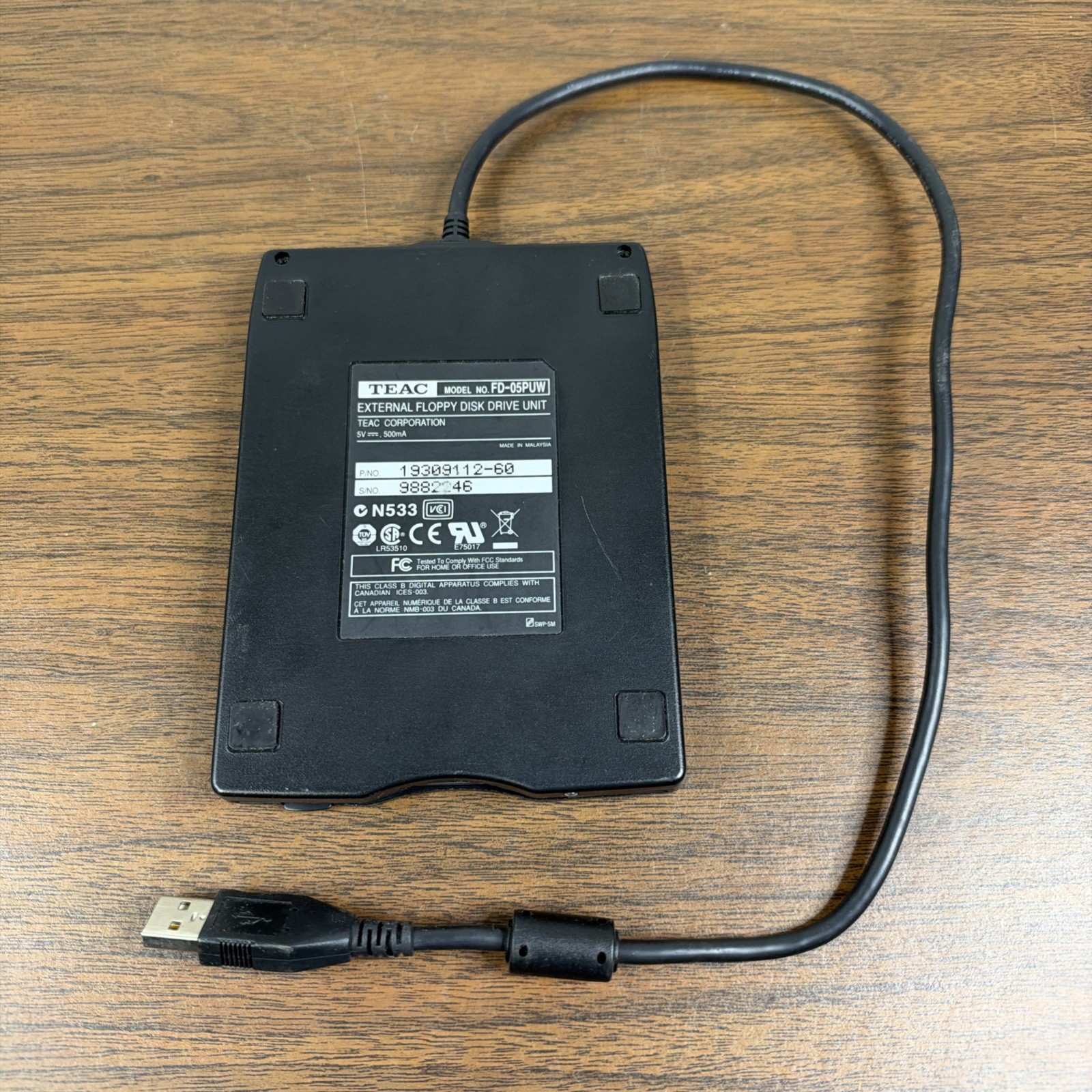 TEAC FD-05PUW USB External Floppy Disk Drive 3.5” Portable PC Mac