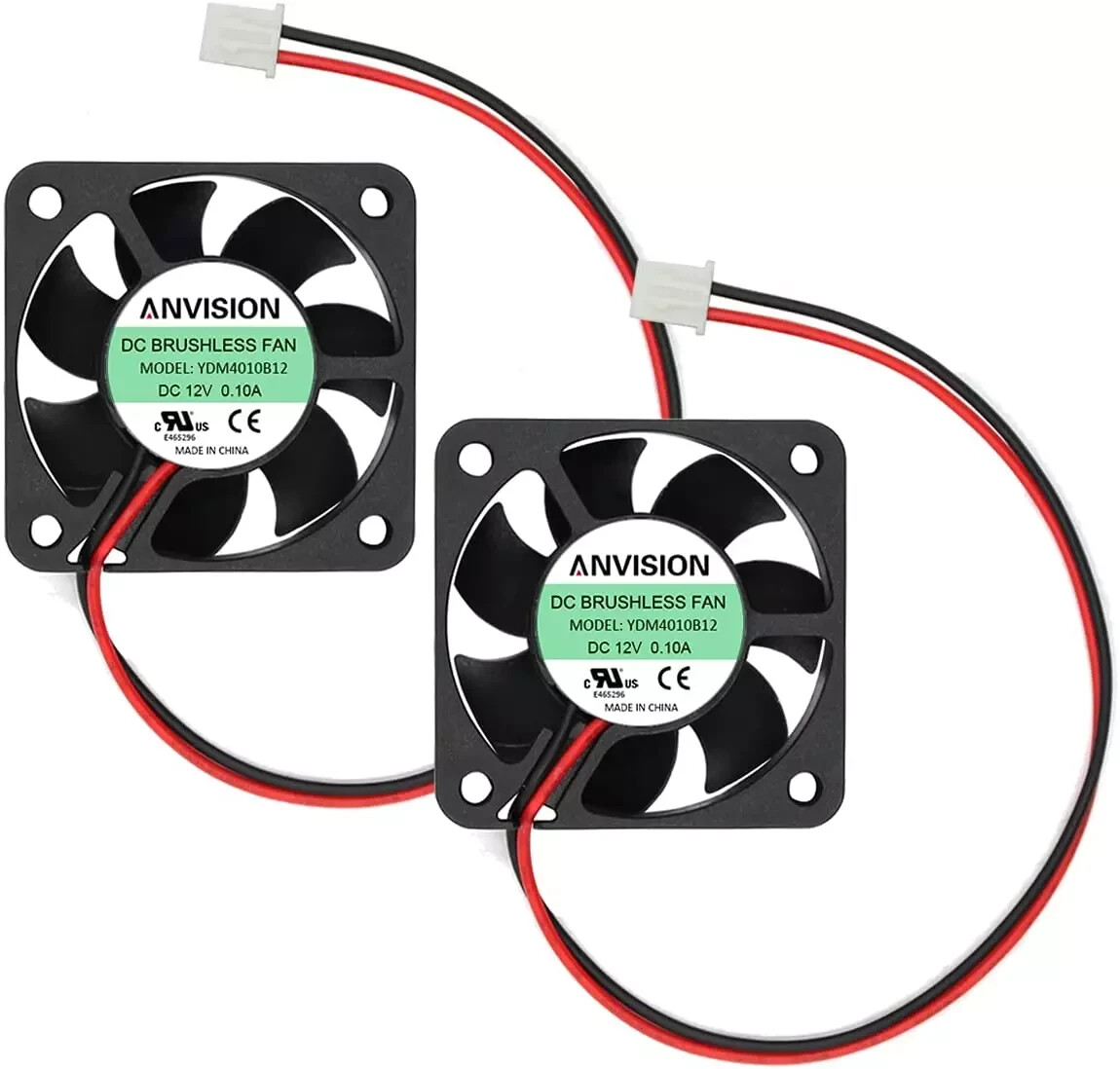 2-Pack 40Mm X 10Mm DC 12V Brushless Cooling Fan