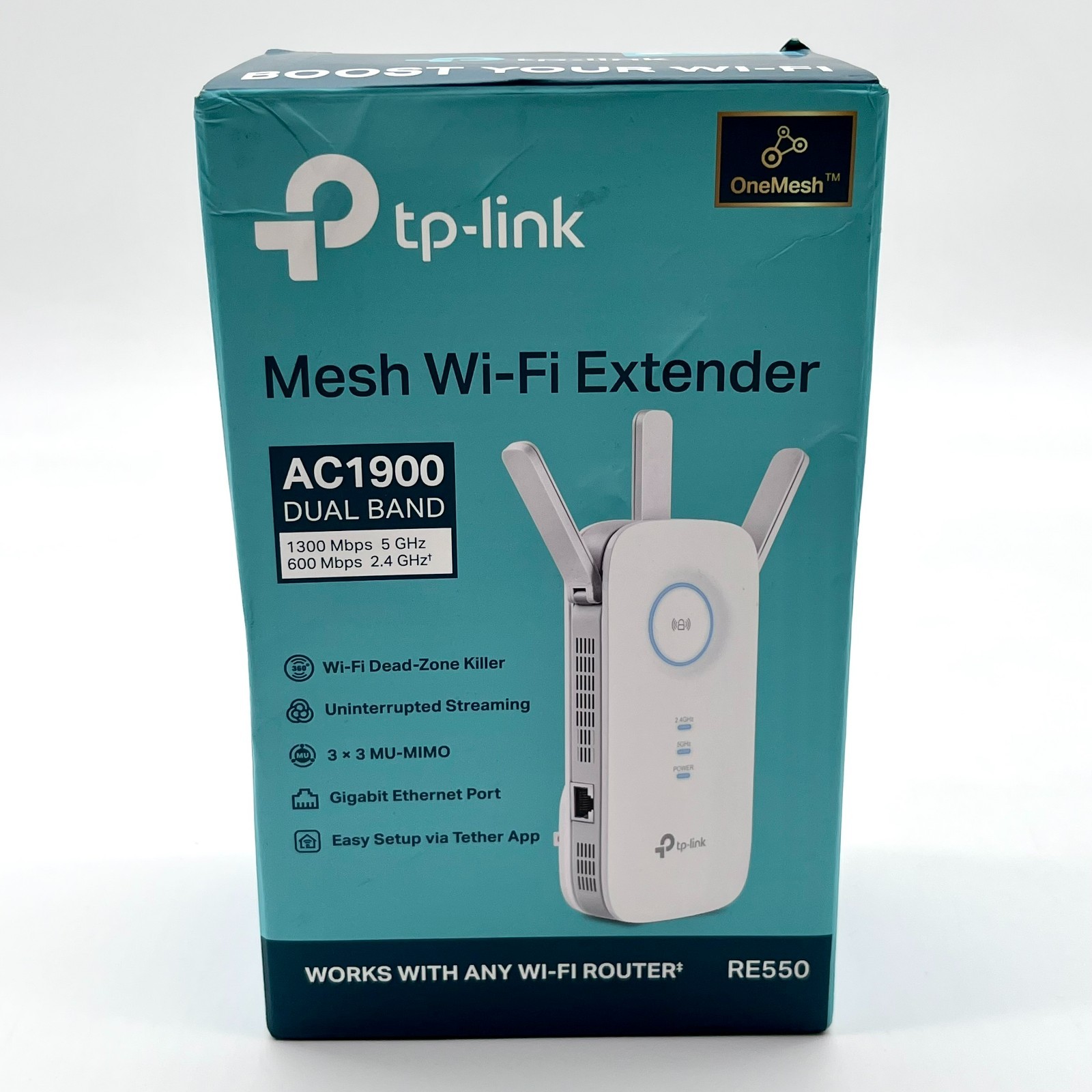 TP-Link RE550 AC1900 Dual Band Gigabit WiFi Range Extender - White 