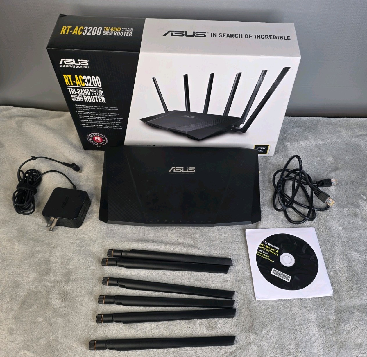ASUS RT-AC3200 Tri-Band AC3200 Gigabit Wireless Router 6 Antenna