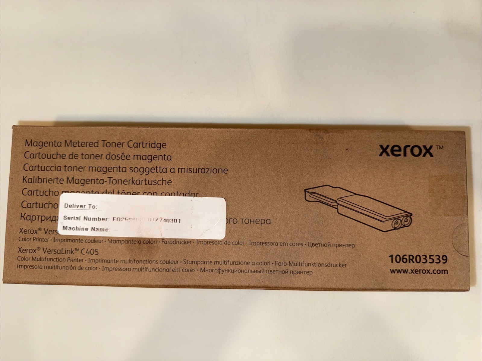 Genuine Xerox Magenta Metered Toner Cartridge Versalink C400/C405 106R03539 NEW