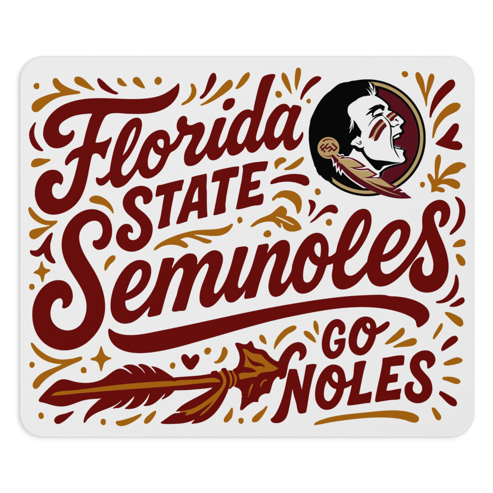 FSU Mouse Pad 9.5"x8" Noles Nation Desk Mat - Florida State Spirit