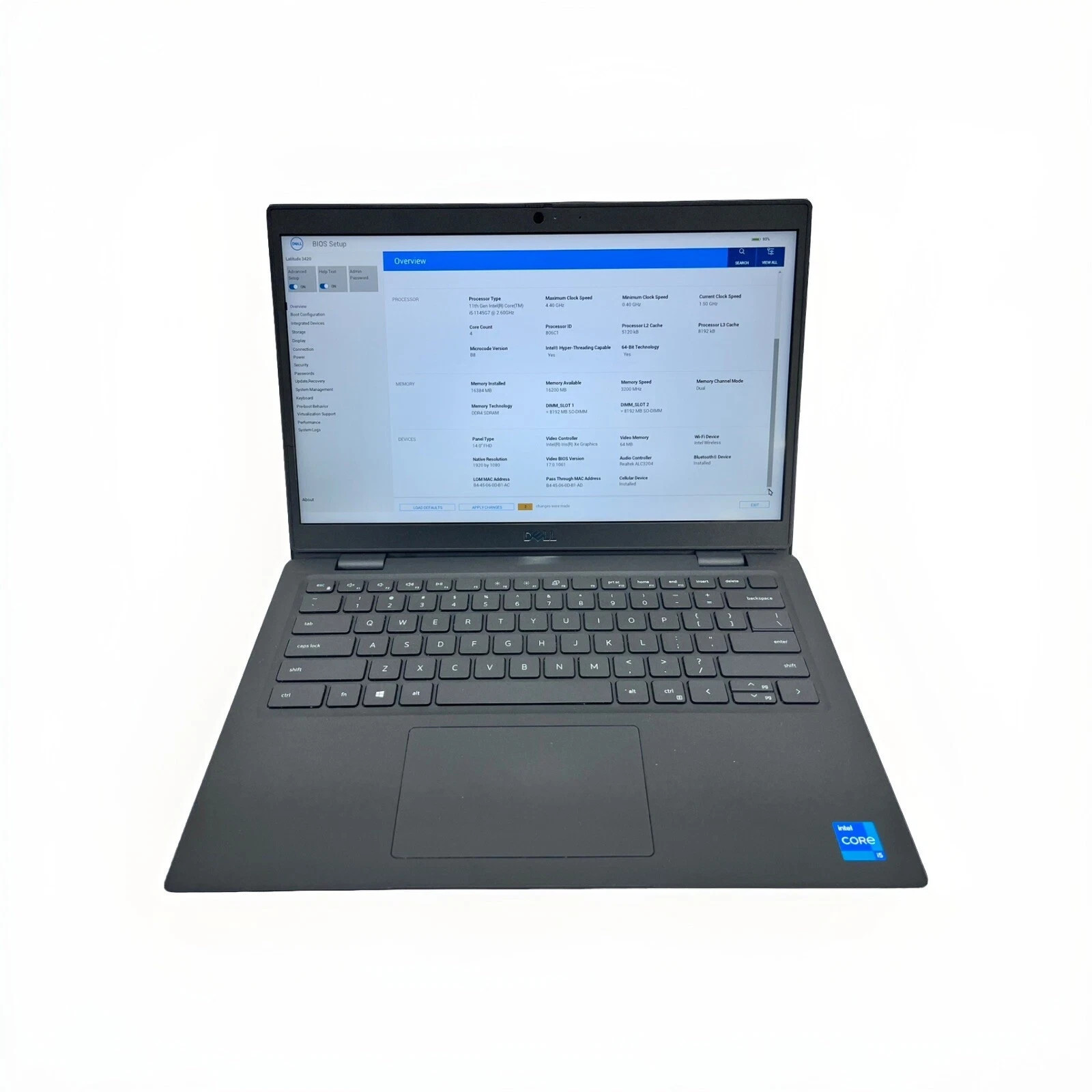 Dell Latitude 3420 14" FHD 16GB 256GB i5-1145G7 4.4GHz NO OS/Chrgr Grade A