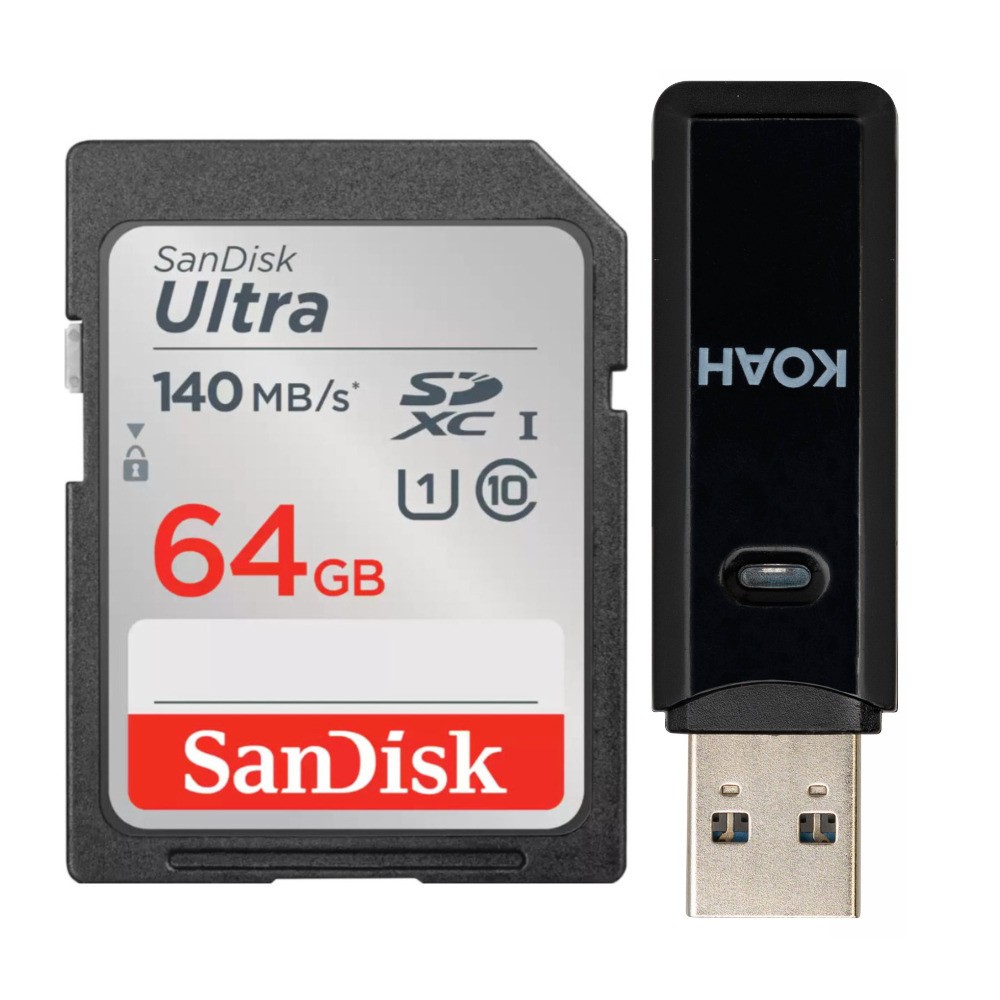 SanDisk 64GB Extreme PRO 170 MBs SDXC Memory Card Card Reader Bundle FAST