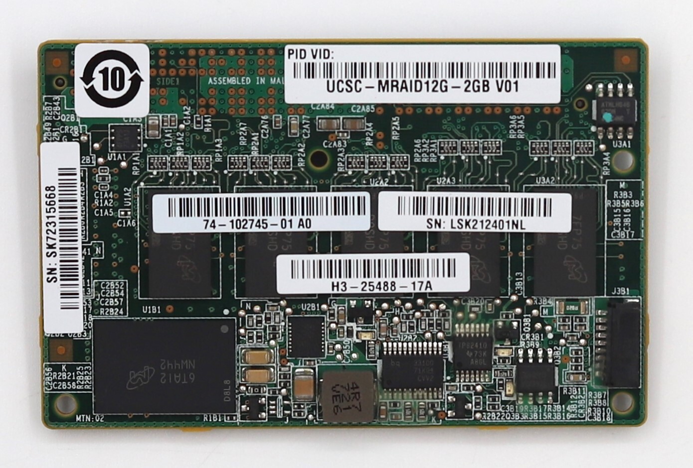 Cisco UCSC-MRAID12G-2GB 2GB FBWC Module SAS Cache Memory Tested Working