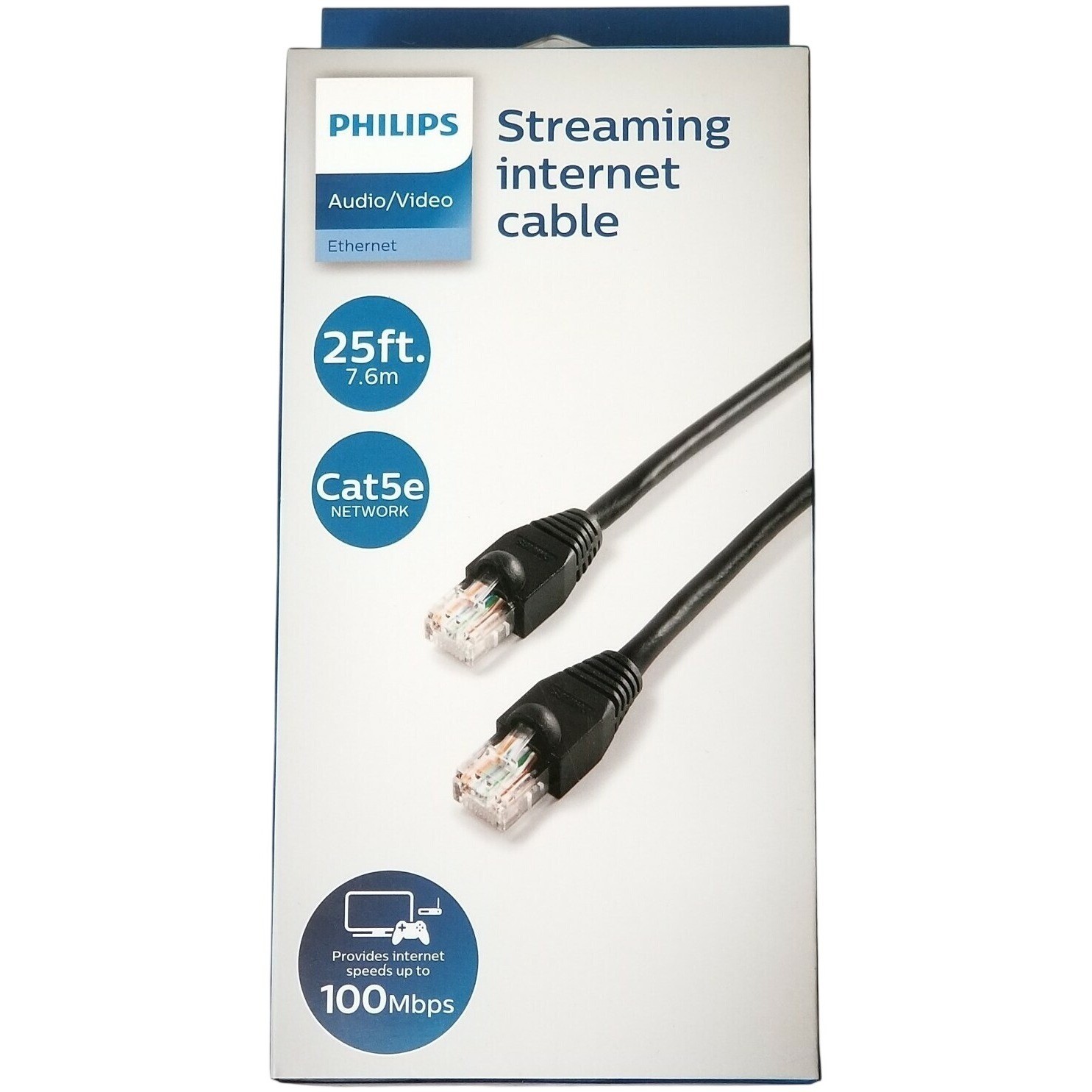 Philips 25ft Cat5e Ethernet Streaming Internet Cable SWN7113A 27